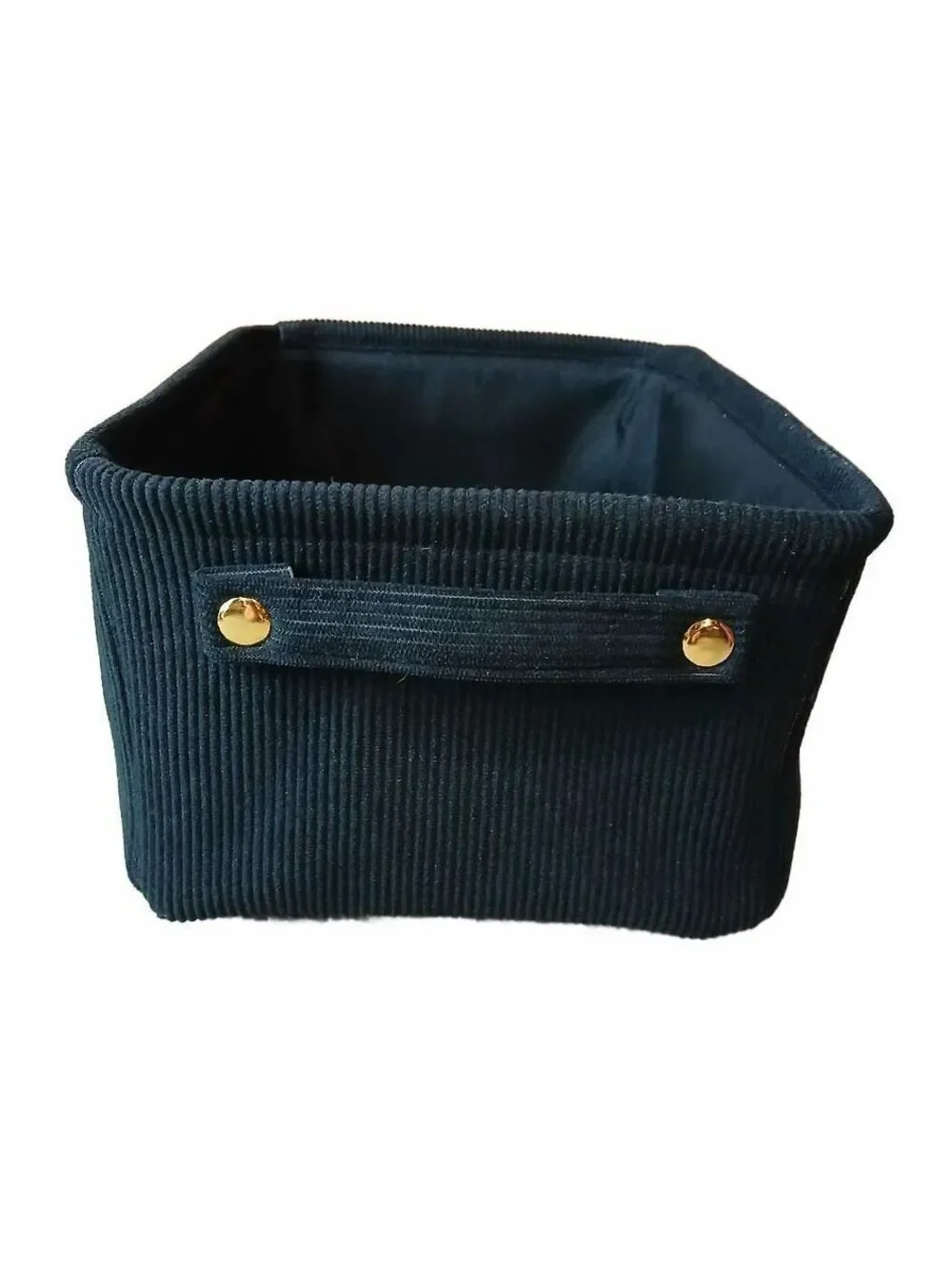 Juicy Couture Black Corduroy Storage Basket Bin Organizer Embroidered NWT
